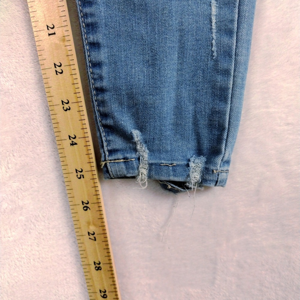 Wax Jean Butt I Love You Skinny Jeans Light Wash Distressed Ripped Size 7/28 - Picture 6 of 9